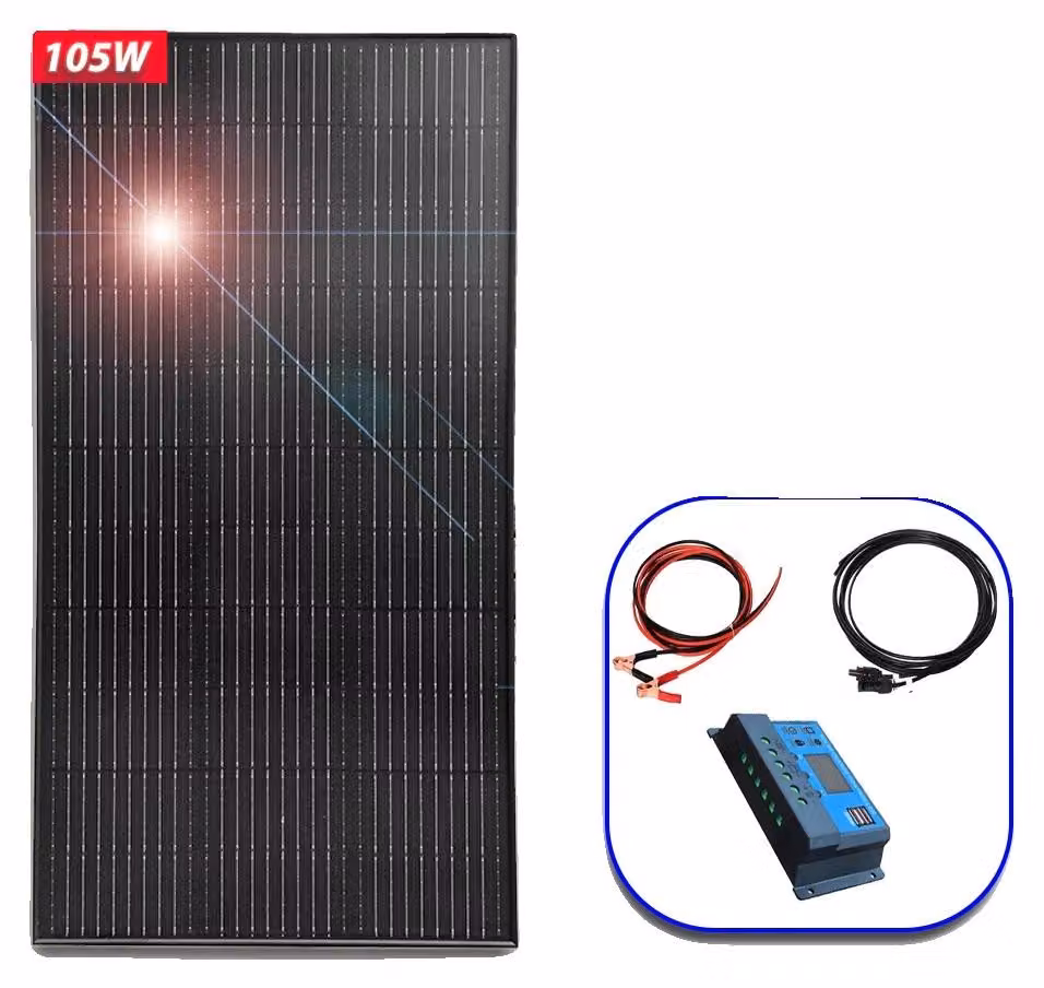 Pannello solare, alta efficienza, costruzione resistente, kit da 105W