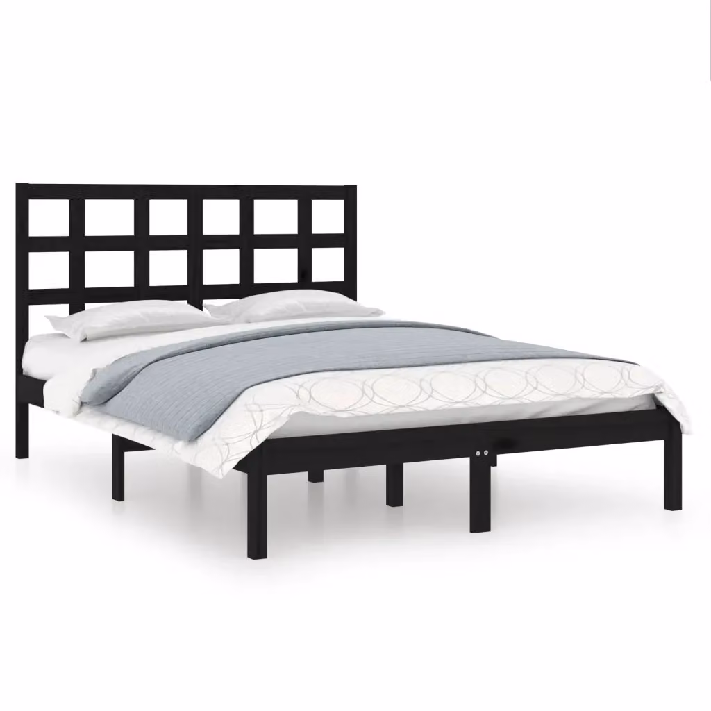 vidaXL Giroletto in Legno Massello di Pino Nero L: 140 cm, P: 190 cm – 2