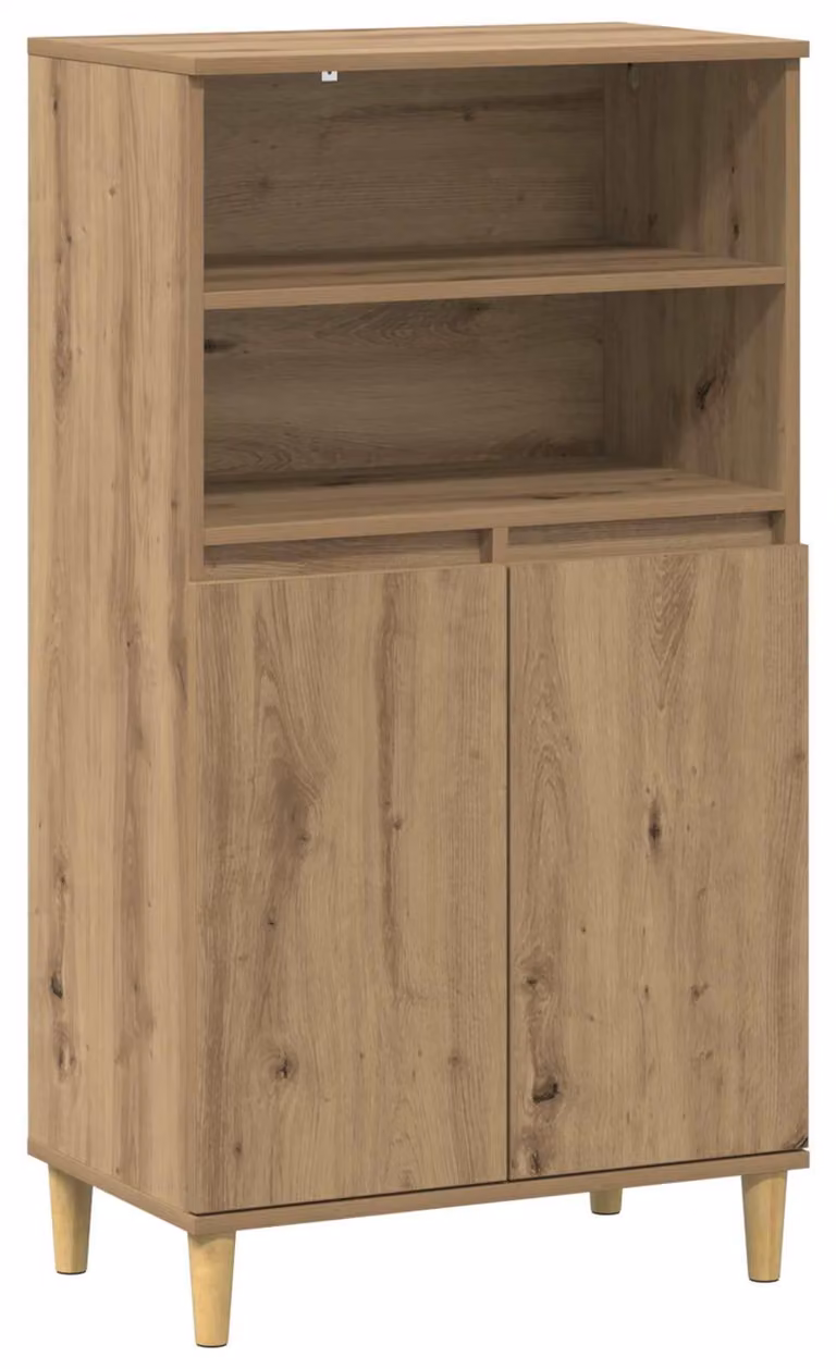 Mobile contenitore alto in legno impiallacciato effetto noce, dimensioni 60 x 36 x 110 cm