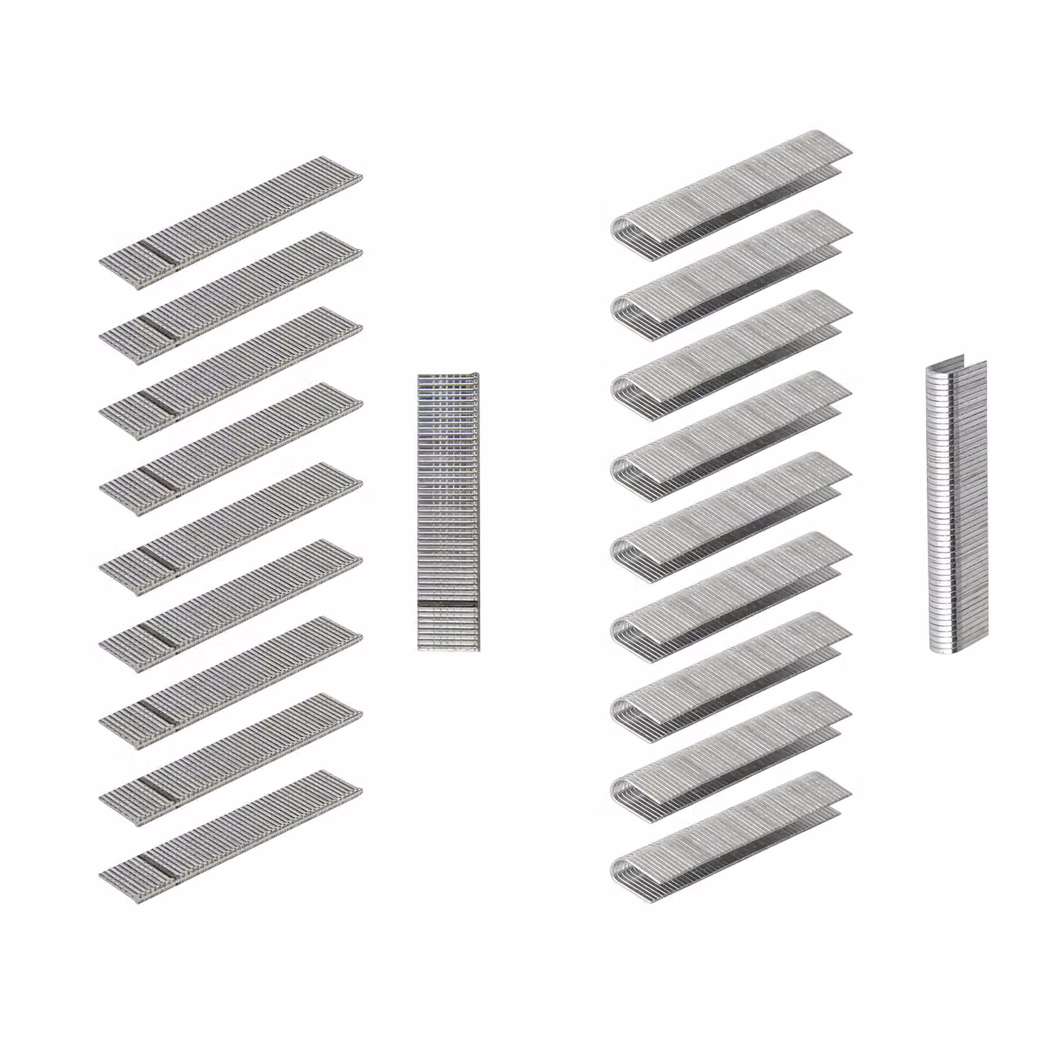 Graffe per graffettatrice tonde 6x12 mm e chiodi a T 13,6x1,1 mm