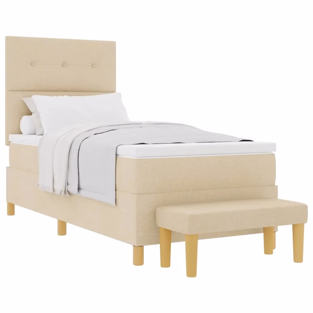 Letto a molle con cuscino vidaXL in tessuto beige L: 200 cm, P: 80 cm, H: 45 cm – 2