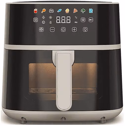 Friggitrice ad aria TOGNANA IRIDEA da 6 L, 1700W, con display digitale e programmi preimpostati, colore Beige/Gold