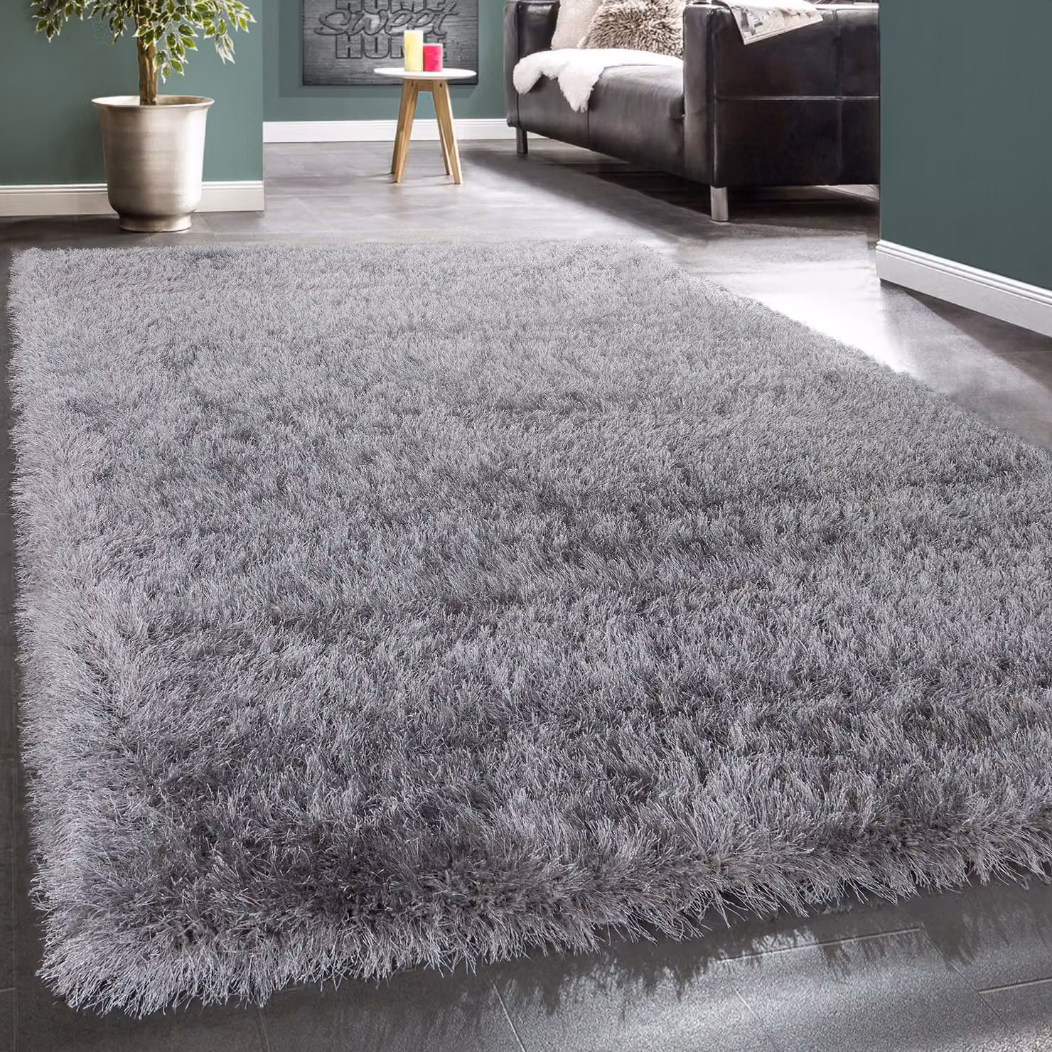 Tappeto a pelo alto Glamorous grigio L: 150 cm, P: 80 cm – 2