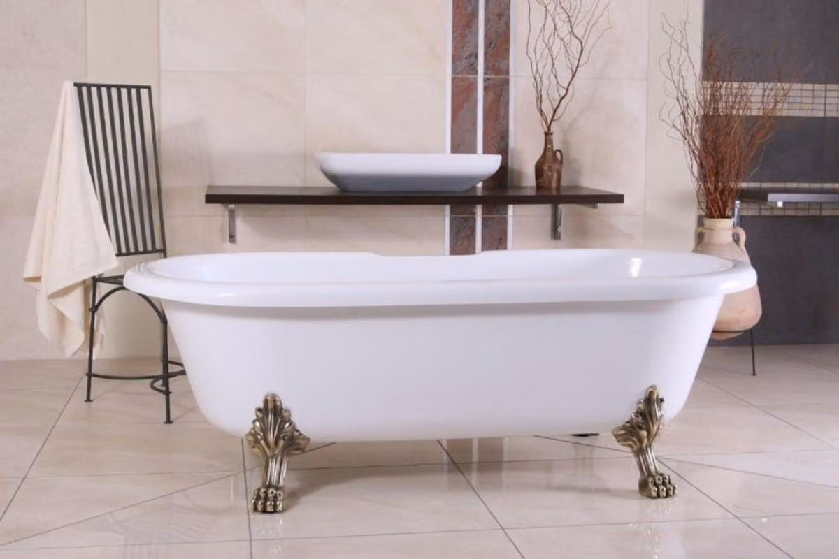 Vasca da bagno freestanding Art Nouveau Milano bianco/oro vecchio - Bagno barocco