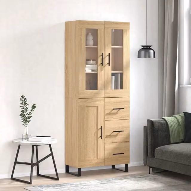 Credenza Rovere Sonoma 69,5x34x180 cm in Legno Multistrato 3198684