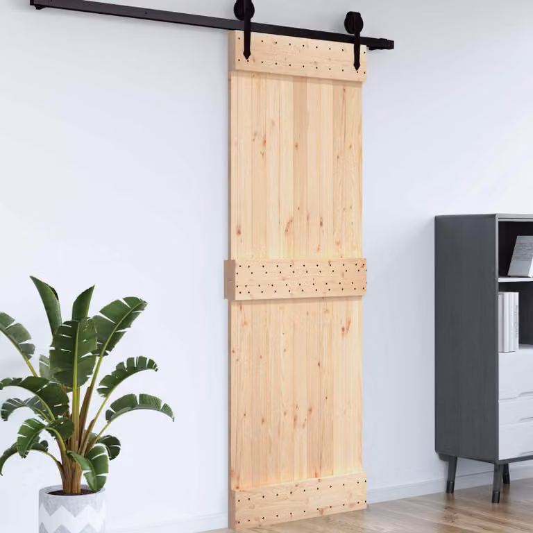 Porta liscia minimalista vidaXL NARVIK in legno impiallacciato, colore marrone/beige, L: 85 cm, H: 210 cm