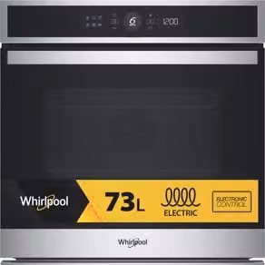 Forno elettrico da incasso Whirlpool in acciaio inox con funzione pirolitica e convezione classe energetica A+