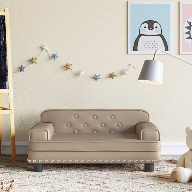 Divanetto per bambini Design Mania in similpelle beige L 70 cm, P 45 cm, H 30 cm – 1
