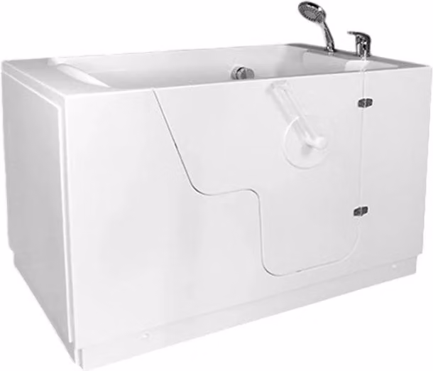 Vasca Compatta Goman con Seduta Anatomica e Porta Sagomata, Colore Bianco, L/P/H: 151 x 100 x 68 cm
