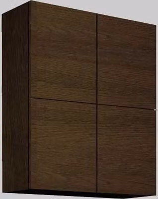 Mobile da cucina Savini Cubotto in Olmo Caffe con 4 ante battenti, colore marrone, finitura opaca, sospeso