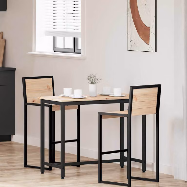 vidaXL Tavolo Moderno Rettangolare in Legno MDF e Metallo, Colore Naturale Beige e Marrone, L 100 x P 50 x H 77 cm