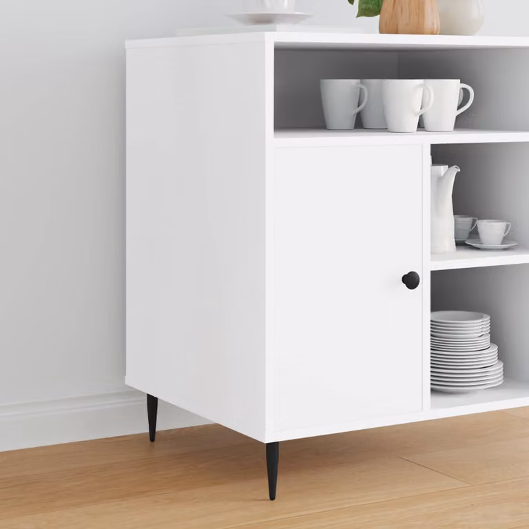 Set di 12 piedini per mobili vidaXL in acciaio nero opaco Ø 40 x 98 mm