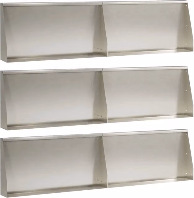 Muro di contenimento 6 pz 80 x 12 x 50 cm Acciaio Inox Argento 3449195