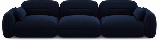 Divano modulare Sydney di Cosmopolitan Design in velluto blu reale a 4 posti – 1
