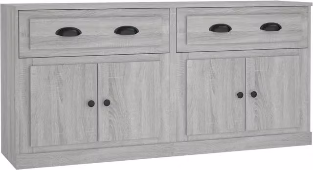 Credenze 2 pz | Madia | Buffet da pranzo | Armadio da pranzo Grigio Sonoma in Legno Multistrato