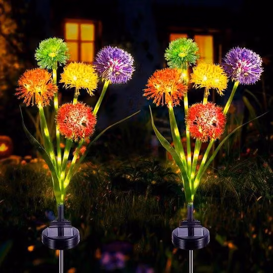 Due luci solari per il giardino: illuminazione solare decorativa resistente all'acqua, con 2 modalità, ideale per vialetti, decorazioni da giardino e feste