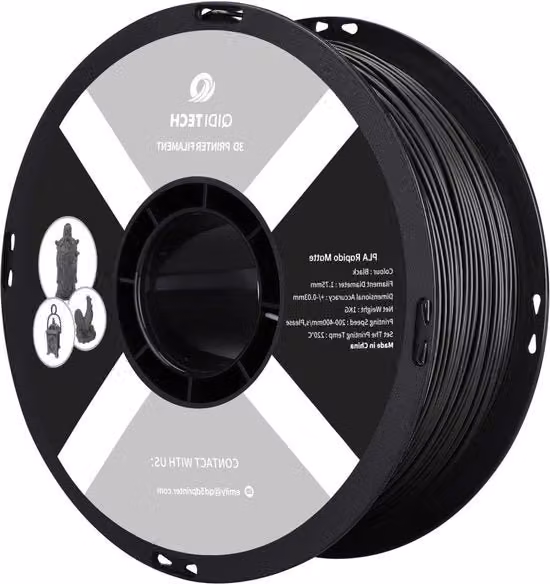 Filamento PLA Matto Rapido Qidi 1,75mm per stampa FDM - Nero Matto