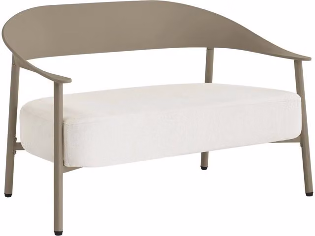 Divano da giardino in plastica e metallo "Céora" - 2 posti - Colore taupe