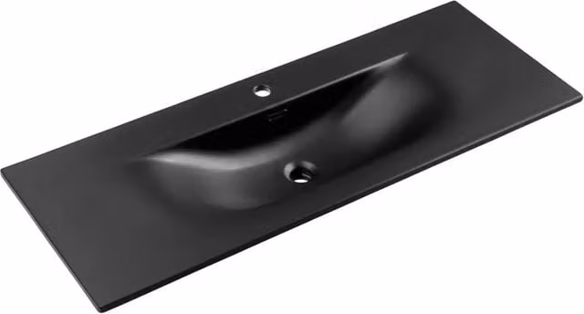 Lavabo da incasso VELOA 120 cm in ceramica nero opaco