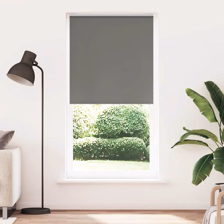Tenda a Rullo Oscurante vidaXL in Poliestere, Grigio, L: 90 cm, H: 230 cm