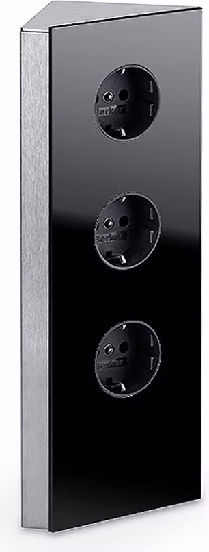 WIPO Mira vetro angolare, cassetto angolare, acciaio inox/vetro nero