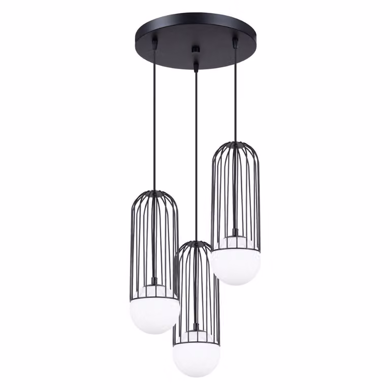 Lampada a sospensione BRINA 3P nero 3xG9 8W acciaio 115x34x34cm Sollux Lighting
