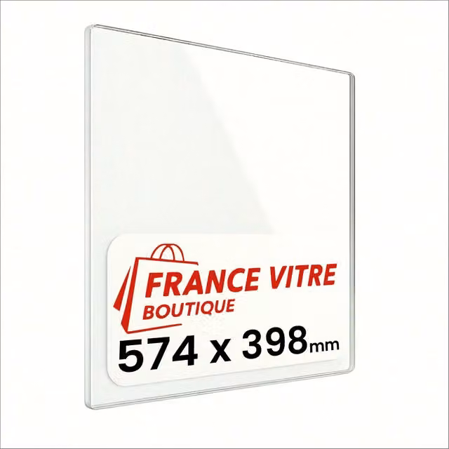574 x 398 x 4 mm - Vetro per stufa a legna - vetro camino di ricambio - vetro per caminetto resistente al fuoco - France Vitre
