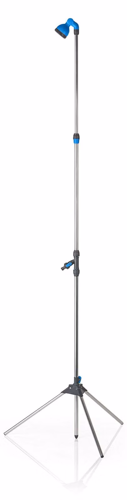 Elzusha - Doccia da giardino in alluminio - Nera - 220 cm - Con base a stativo