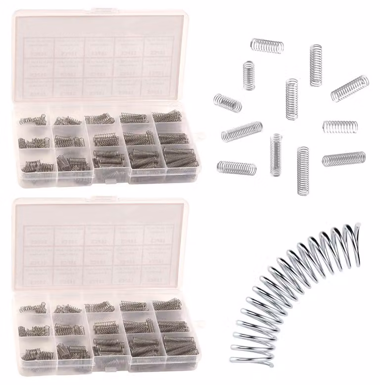 Set di 480 molle a compressione, in metallo, di diverse dimensioni, per meccanica e progetti fai-da-te