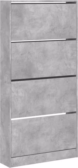 Scarpiera moderna a parete con 4 cassetti a ribalta grigio opaco per ingresso o soggiorno L: 80 cm, H: 163,5 cm, P: 21 cm – 1