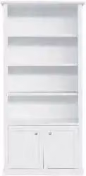 Libreria in legno Shabby chic bianco 2 porte 4 vani a giorno