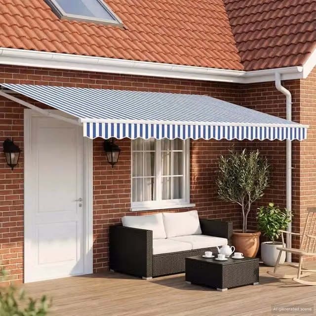 Tenda retrattile Blu e Bianco 4 x 2 m 3418923