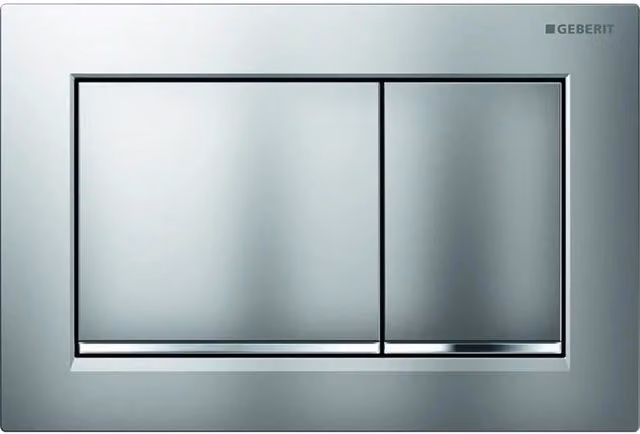 Placca di Comando 2 Tasti Omega 20 Geberit Cromo Satin Bordoinf Cromo Lu