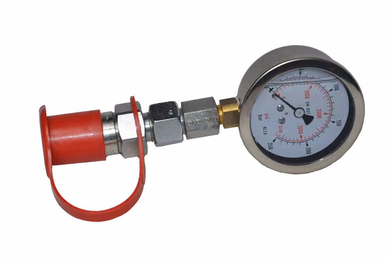 Tester idraulici/manometri da 0 a 250 bar con raccordo rapido e protezione antipolvere