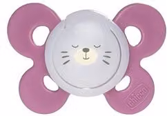 Set di 2 succhietti ortodontici Chicco in silicone rosa per bambini da 6 a 18 mesi, senza BPA