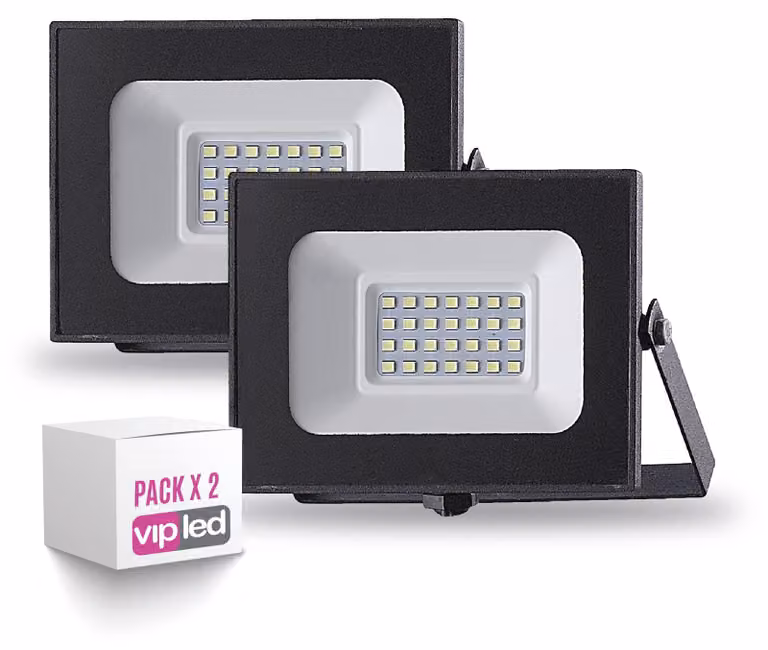 Set di 2 faretti LED, 20 W, 1600 lumen, luce bianca fredda 6000 K, grado di protezione IP65