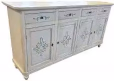 Credenza base napoletana Shabby chic 4 ante bianco anticato decoro vietri