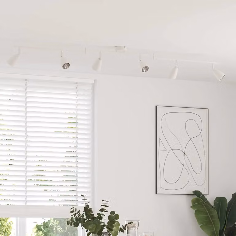 vidaXL Faretto da soffitto regolabile in metallo Bianco L/P/H: 12,5 x 13,5 x 176,5 cm