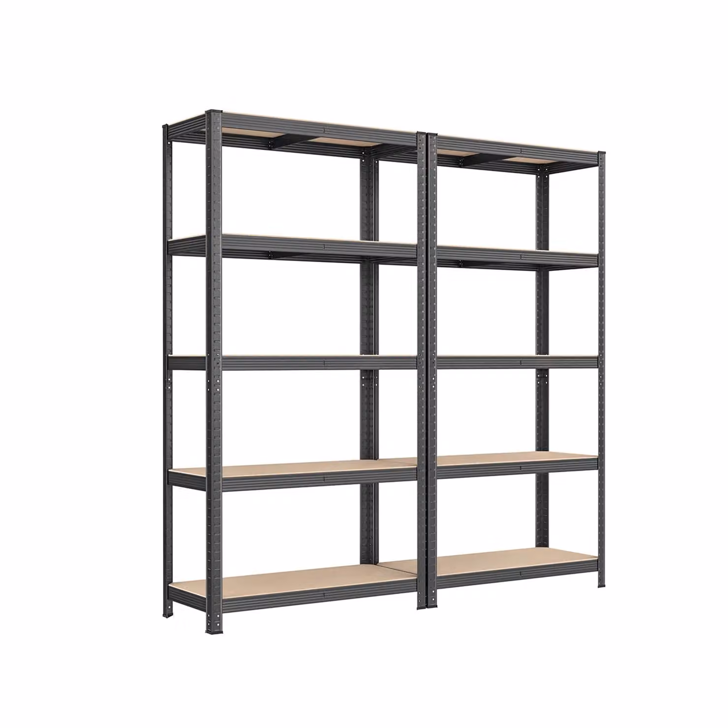 Scaffalatura in Acciaio con Montaggio Rapido, Grigio / Set di 2（5 Ripiani）40 x 90 x 180 cm