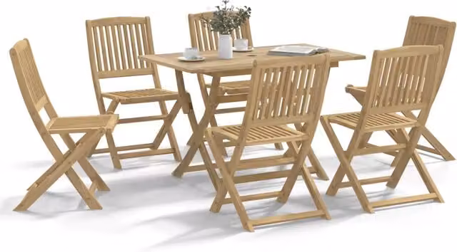 Set da Pranzo da Giardino 7 pz in Legno Massello di Acacia 3214237