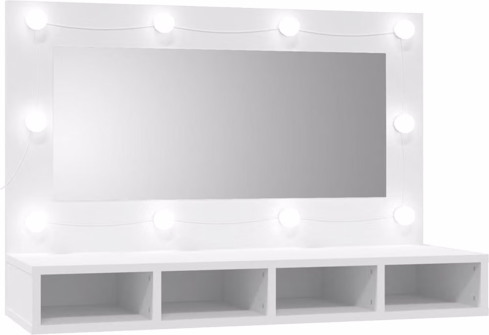 Mobile a Specchio con LED Bianco 90x31,5x62 cm