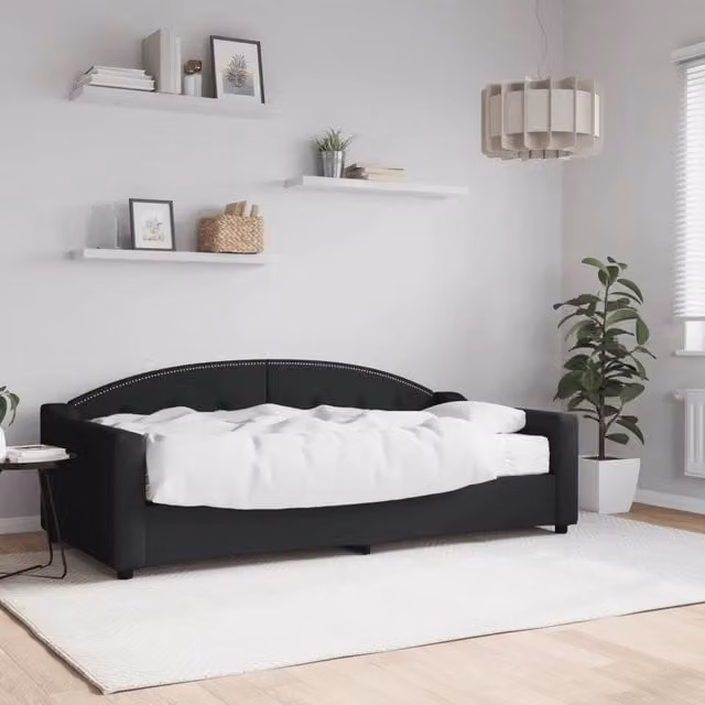 Divano Letto con Materasso Nero 90x190 cm in Tessuto 3197524