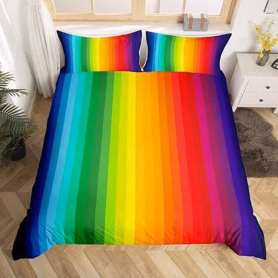 Ibenzoa® Set di lenzuola in microfibra colorato, 220x240 cm – 1 lenzuola con copripiumini, design astratto 3D, traspirante e facile da pulire