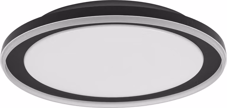 OSRAM ORBIS Pederson plafoniera LED con anello in plastica, nero, 24W, 1450lm, 3000K, 830 friendly warm white, diametro 450mm, protezione IP20, viti di montaggio e tappi inclusi