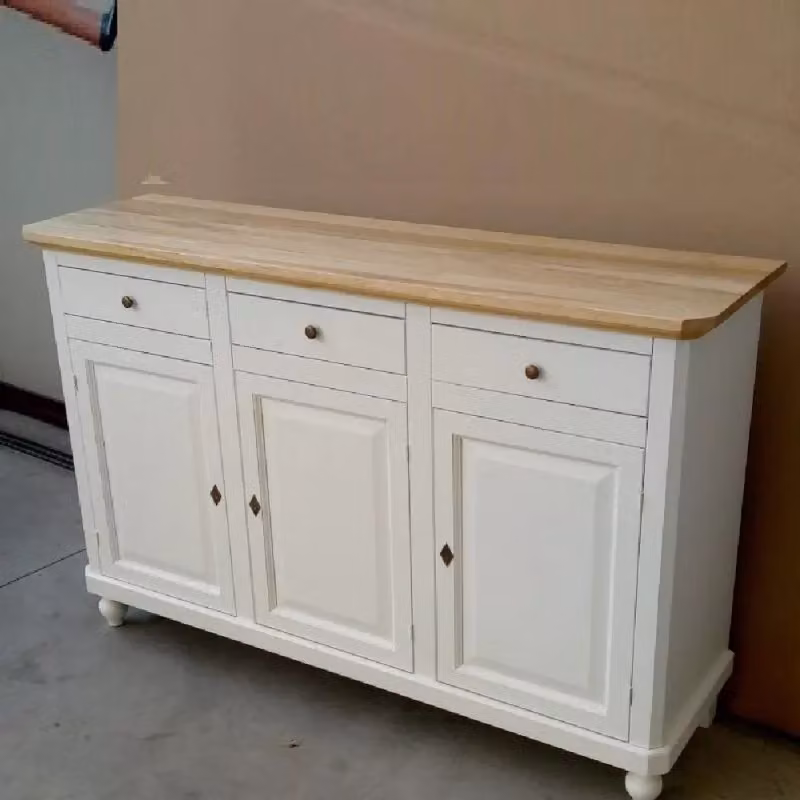 Madia credenza in legno stile shabby chic con 3 porte Mobili 2G L/P/H: 150 x 45 x 98 cm – 2