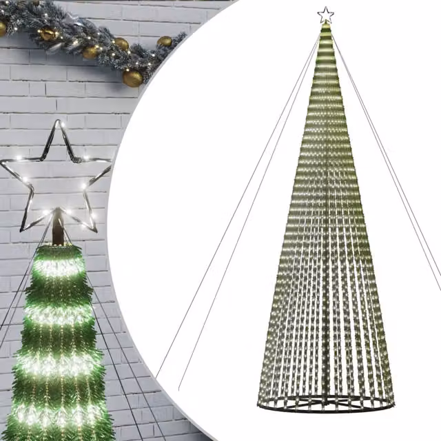 Albero di Natale a LED-Luci decorative natalizie 1544 LED Bianco Freddo 500 cm
