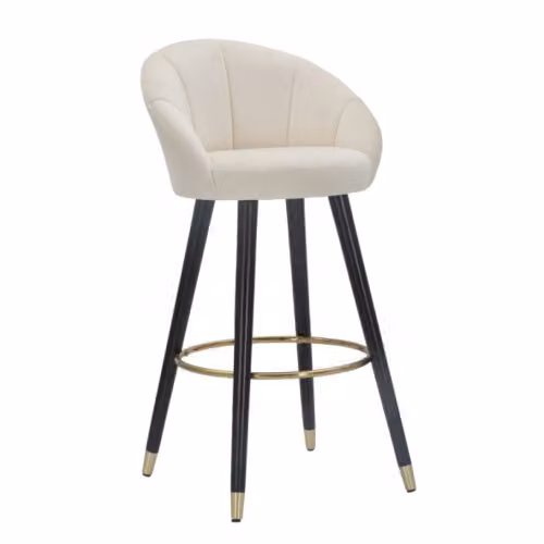 Sgabelli Alti SGABELLO BAR PRAGUE CREMA CM 55X56X104 Mauro Ferretti