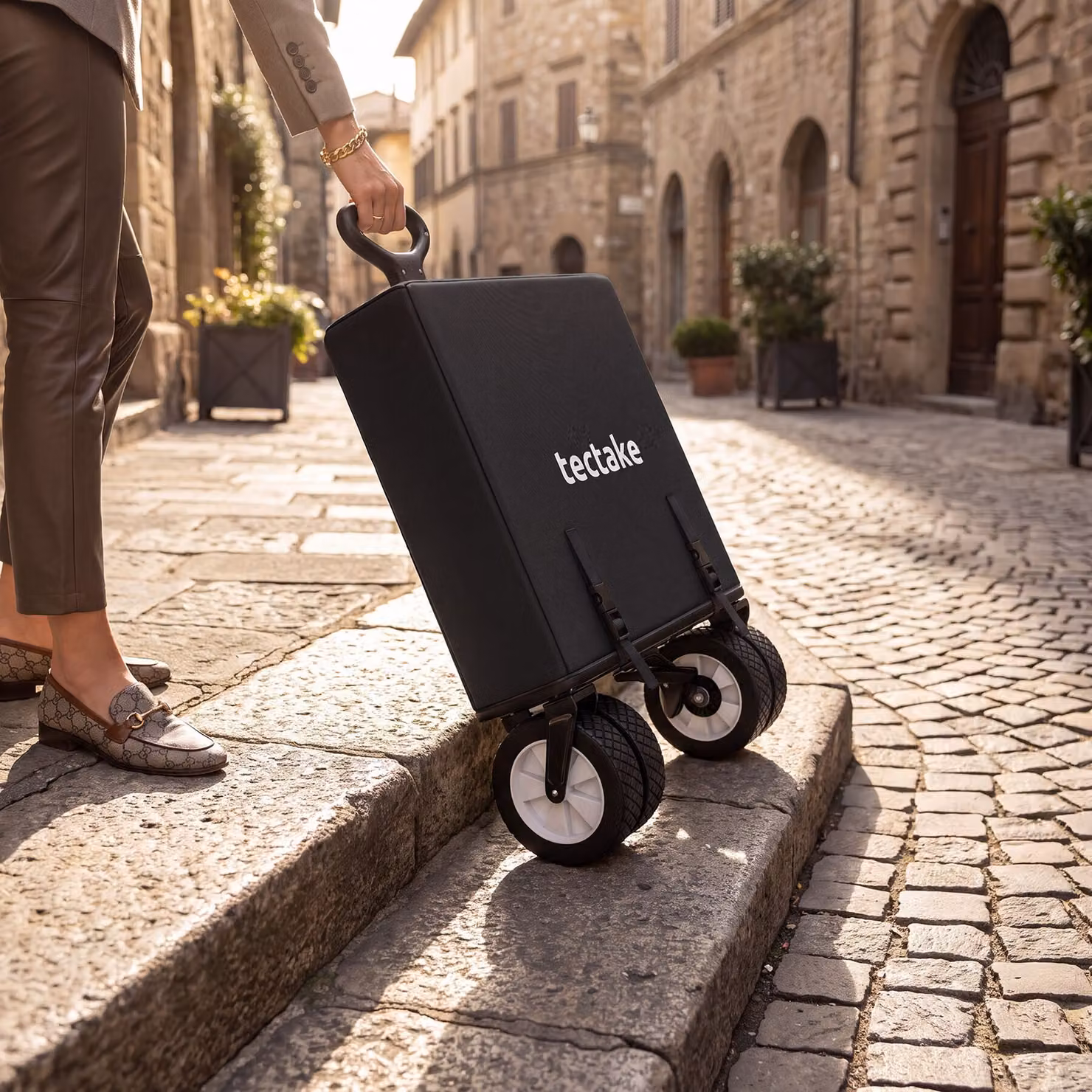 Carrello pieghevole Leon tectake nero con freni e capacità di carico 80 kg – 2