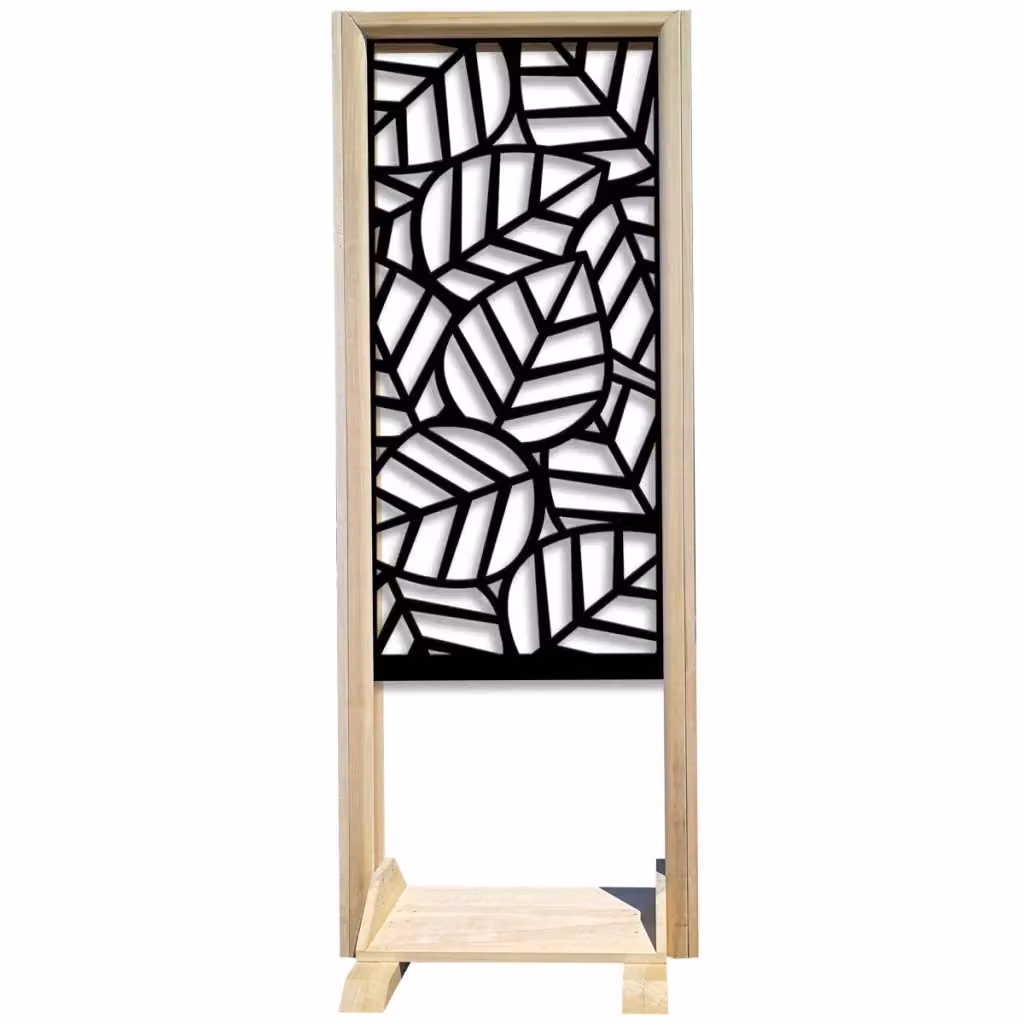 Signorbit Separè TROPICA Paravento modulabile in Legno e PVC Nero L: 70 cm, H: 190 cm, P: 50 cm – 2
