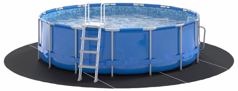 Tappetino per piscina, colore nero, diametro 500 cm, realizzato in tessuto non tessuto